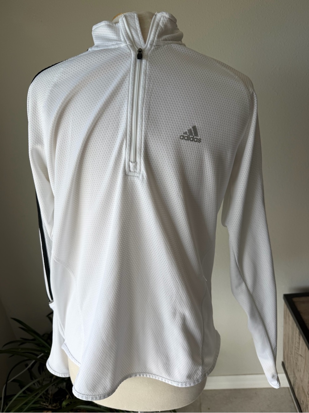 adidas Climalite Lightweight Shirt Jacket in White with Black Logo